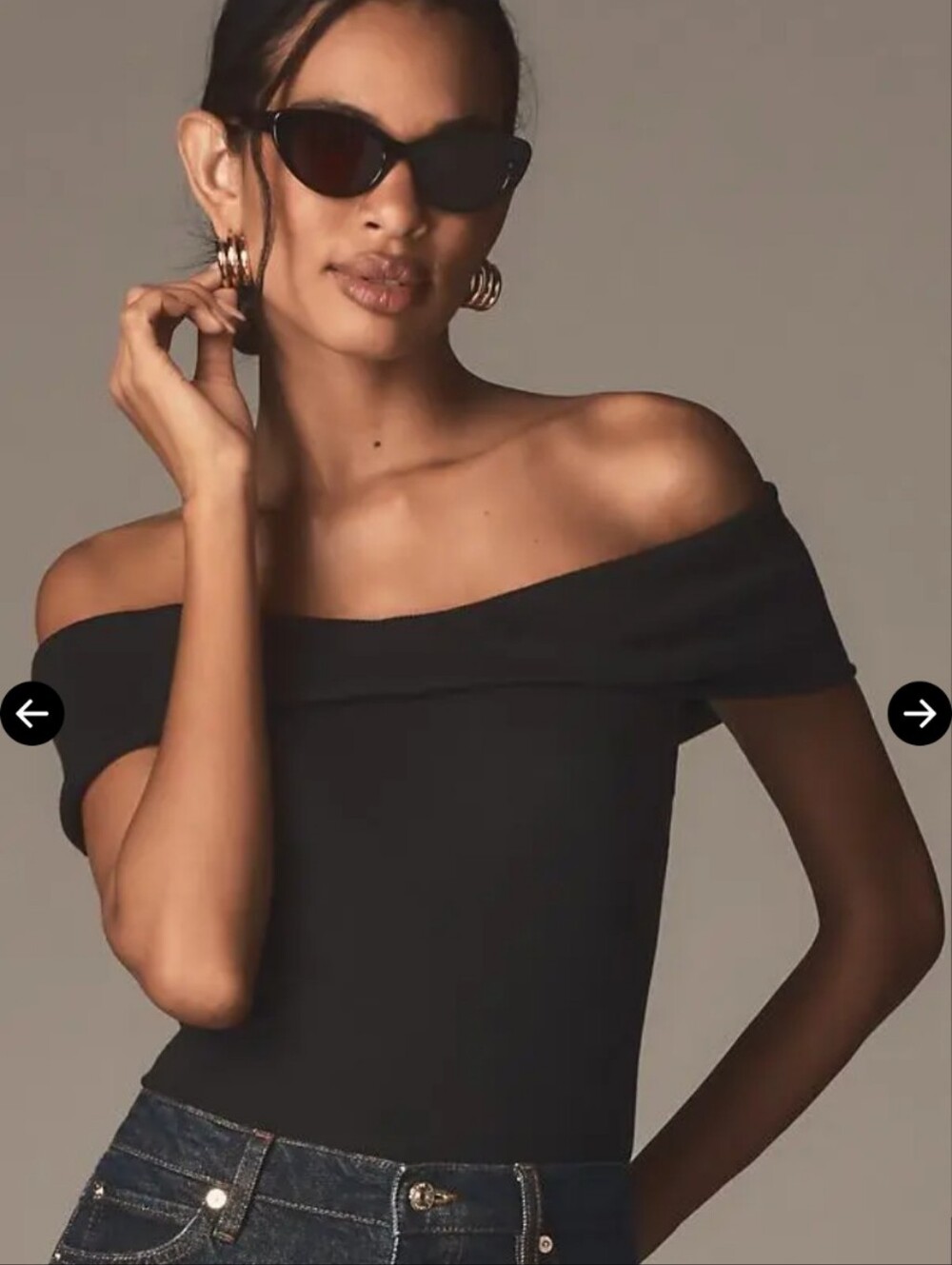 PILCRO Off-the-Shoulder Twist Rib Top